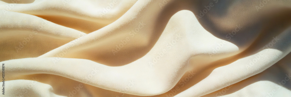 Poster Light beige cotton fabric featuring a calico weave with a simple texture for creative projects