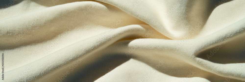 Poster soft light cream cotton fabric with a plain weave ideal for various textile applications