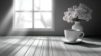 Serene Morning Coffee by the Window