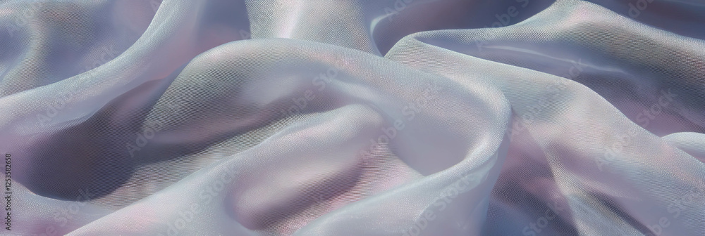 Poster light silver cotton fabric with batiste weave creates a delicate and sheer texture backdrop