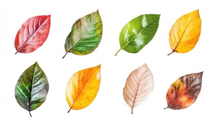 Obraz premium Leaves falling in autumn isolated for background