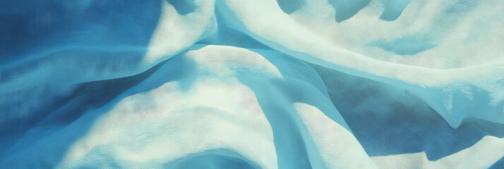 Light sky blue cotton fabric with muslin weave offering an airy and bright background