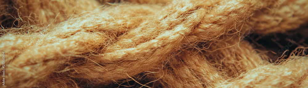 Aufkleber macro texture of coarse burlap showcases thick fibers and rough surface for design purposes