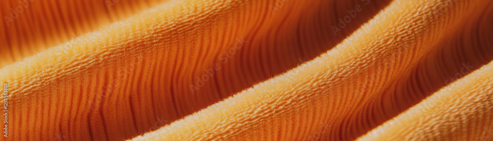 Poster macro texture of corduroy showcasing distinct vertical ridges on a bright background