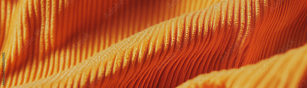 Poster Macro view of vibrant corduroy fabric showcasing intricate texture and ridges