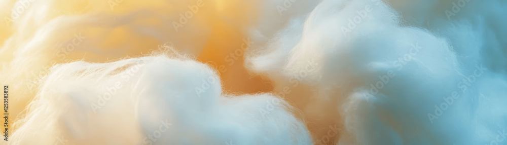 Poster macro texture showcasing soft cotton fibers with a bright background for visual appeal
