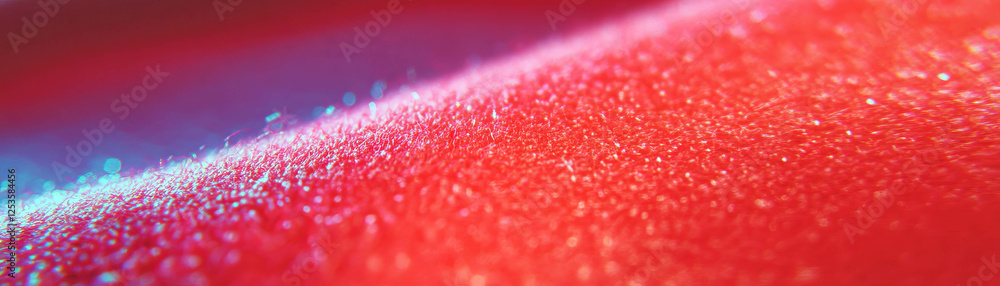 Poster macro texture of vibrant felt showcasing dense fibers against a bright background