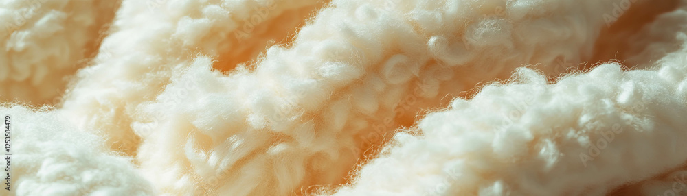 Aufkleber Macro texture of fleece showcasing soft sherpa lining in a bright, inviting background