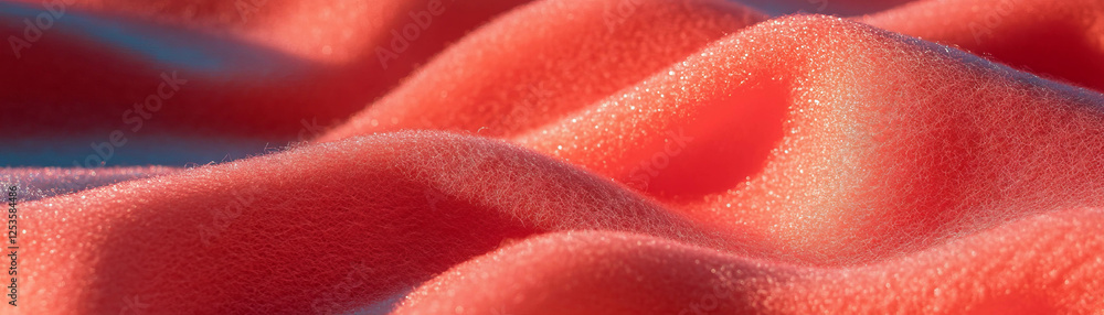 Poster Macro texture of felt showcasing dense fibers and a smooth surface on a bright background