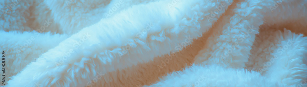 Aufkleber Fleece fabric with sherpa lining displays a soft and fluffy macro texture under bright lighting