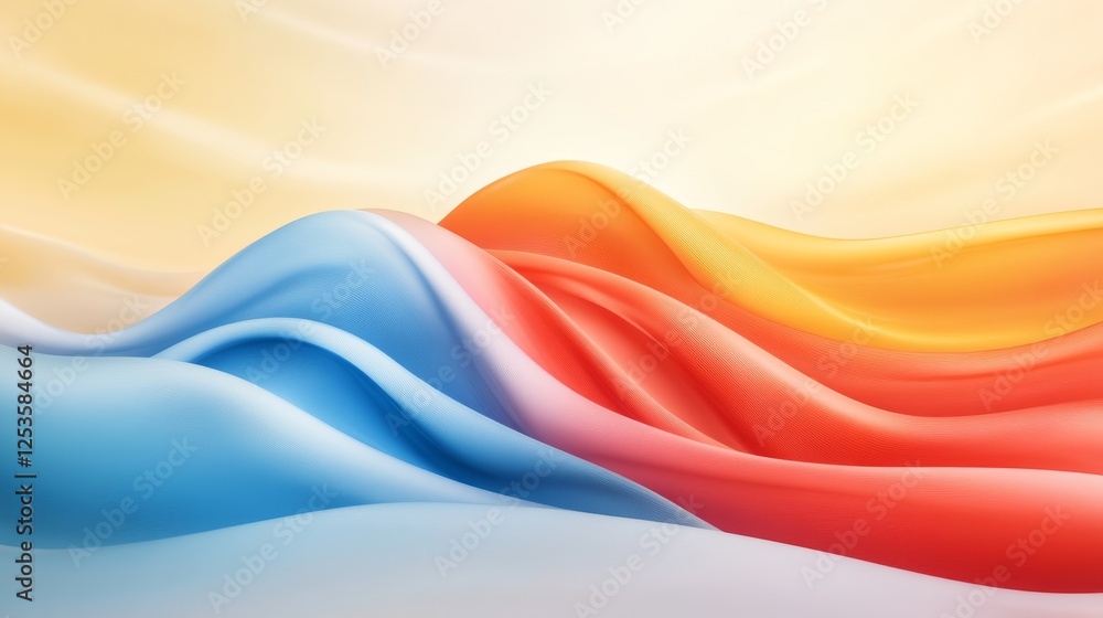 Poster dynamic flowing abstract background with colorful wavy shapes for modern design