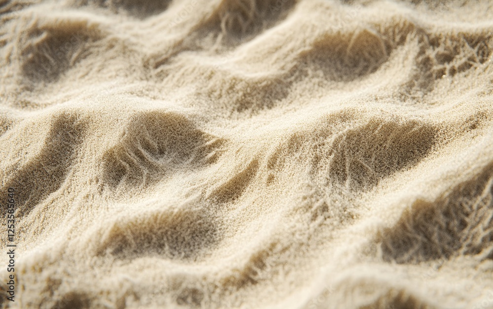 Poster fine golden sand dunes with detailed wind patterns creating natural abstract background with soft sh