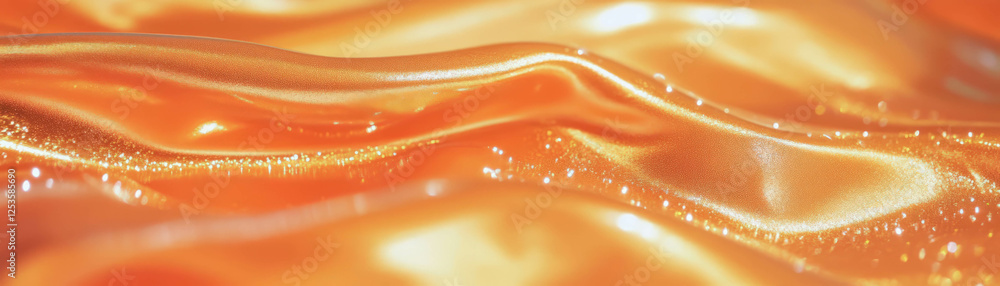 Poster Macro texture of smooth satin with high sheen on a bright background for creative projects