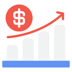 Rising Financial Graph Icon with Dollar Sign