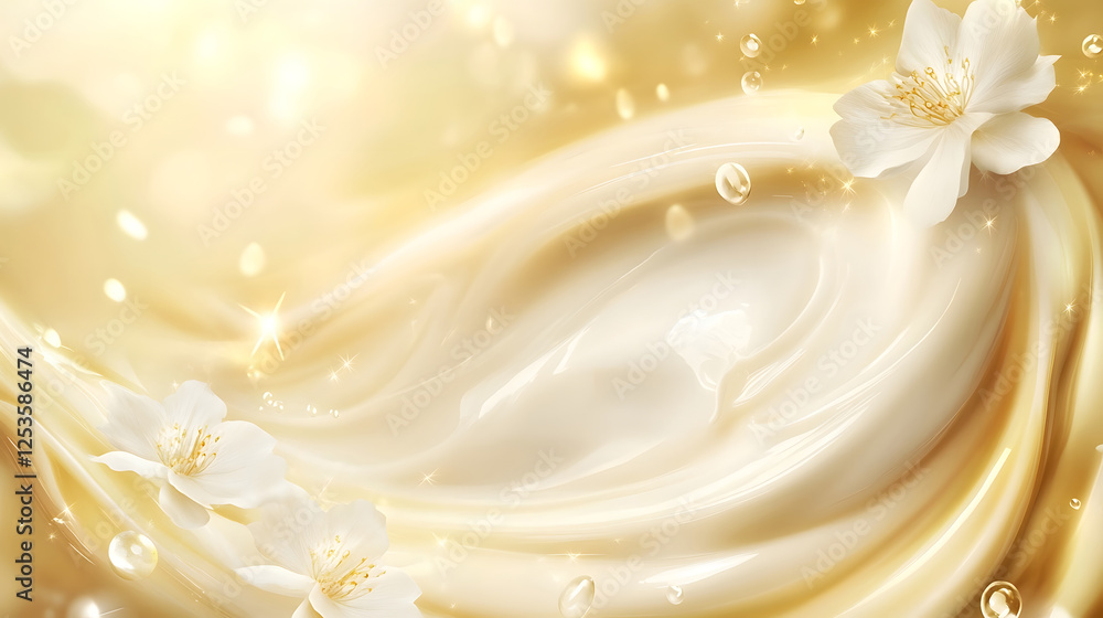 Poster ethereal and luminous creamy textures with dreamy sparkles and glimmers soft delicate and delightful