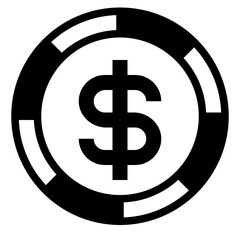 Stylized Dollar Chip Icon for Gaming