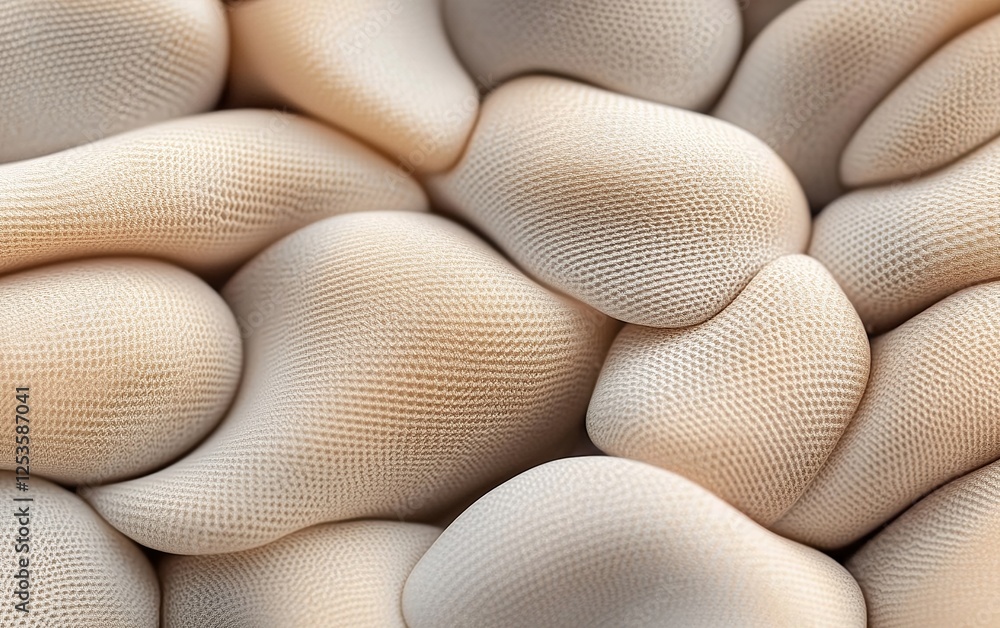 Poster organic rounded forms with textured surface in a neutral color palette for stylish decorative design