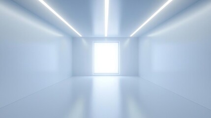Fototapeta premium Abstract blurred modern workspace background white indoor interior office or hospital with window and the light with copy space vertical style Blurry backgrounds for ad and busines
