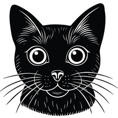 vector illustration of a black cat