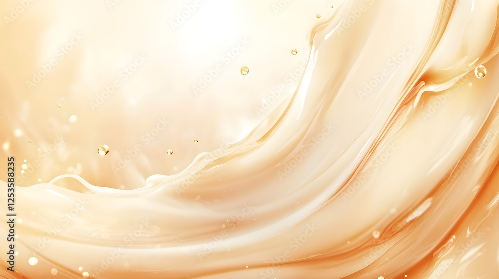 Aufkleber Flowing Amber Silk   Luxurious Shimmering Abstract Textures and Patterns with a Smooth Silky and Glowing Appearance  Ideal for Branding Advertising Websites Packaging Greeting Cards