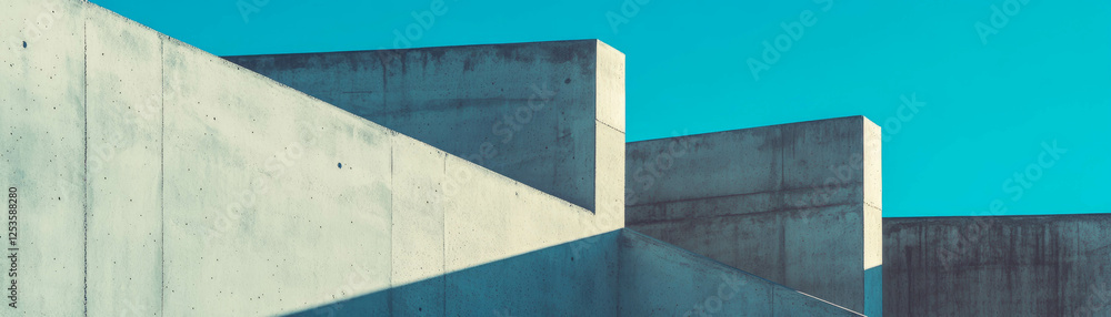 Aufkleber Precast concrete structure with smooth surface and precise dimensions under bright sky