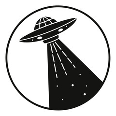 vector of a satellite detecting UFO presence © Absolute Illustros