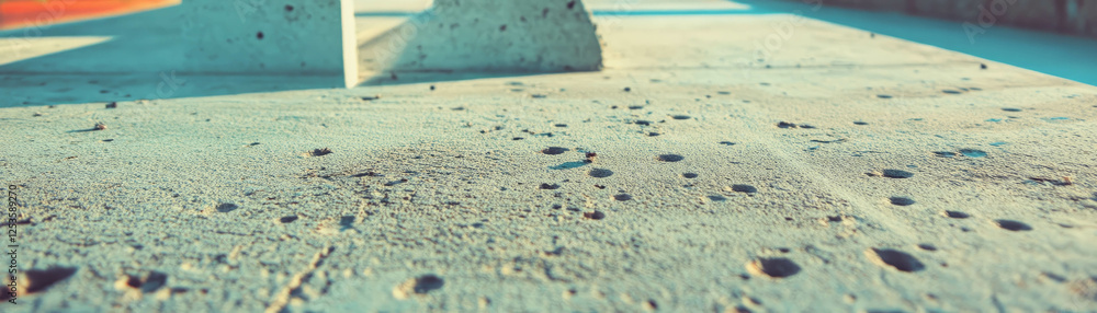 Poster sandblasted concrete surface showcasing a smooth, matte finish with a uniform texture