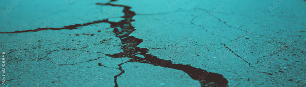 Poster Scratched cement surface showcasing depth and texture with bright backdrop for visual impact