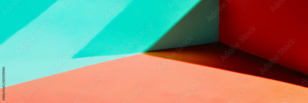 Poster Sharp angles and vibrant colors create a sense of competition in dynamic design