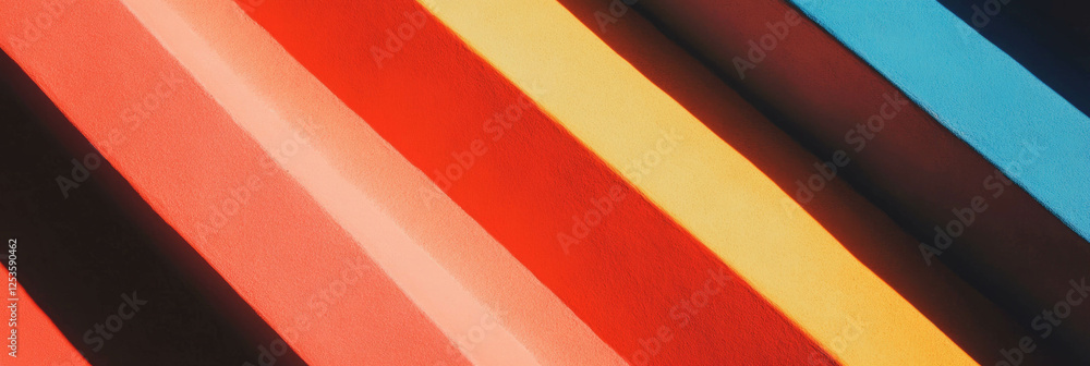Poster bright and bold angles create a dynamic sense of competition and energy