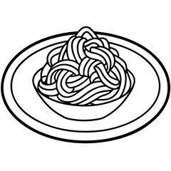 Minimalist Spaghetti Plate Line Art Design