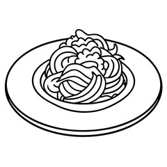 Minimalist Spaghetti Plate Line Art Design