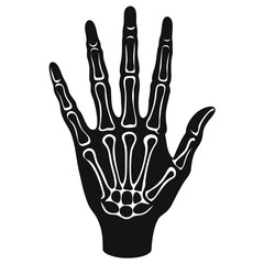 silhouette vector of X-ray scan of a hand