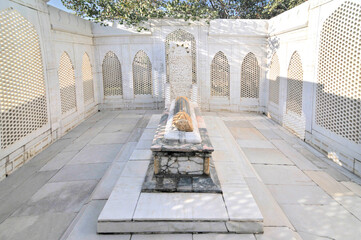 Marble Tomb of the great Mughal Babur in Kabul Gardens, Afghanistan
