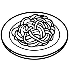 Minimalist Spaghetti Plate Line Art Design
