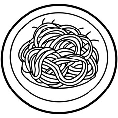 Minimalist Spaghetti Plate Line Art Design