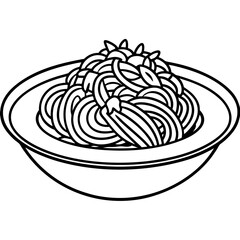 Minimalist Spaghetti Plate Line Art Design