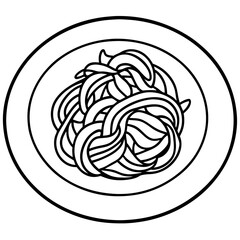 Minimalist Spaghetti Plate Line Art Design