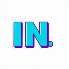 illustration of a colorful "in" embossed sticker
