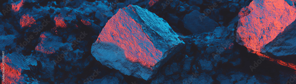 Aufkleber volcanic rock surface showcasing porous texture and sharp edges against a bright background