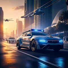 Generated image
En 20 a&ntilde;os, la polic&iacute;a vendr&aacute; a la escena del crimen. Hay un coche de polic&iacute;a y un helic&oacute;ptero en el cielo.