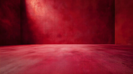 Dramatic dark red textured floor with moody lighting