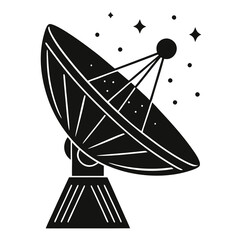 silhouette vector of deep-space signal dish