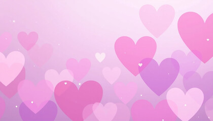 Pink Hearts Pattern. AI Generation