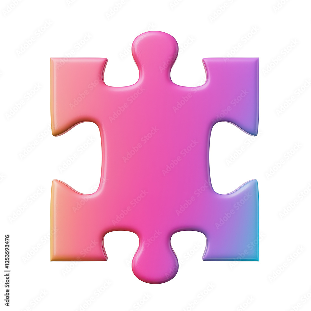 Aufkleber colorful puzzle piece icon representing solution element in 3d