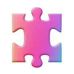 Obraz premium colorful puzzle piece icon representing solution element in 3D