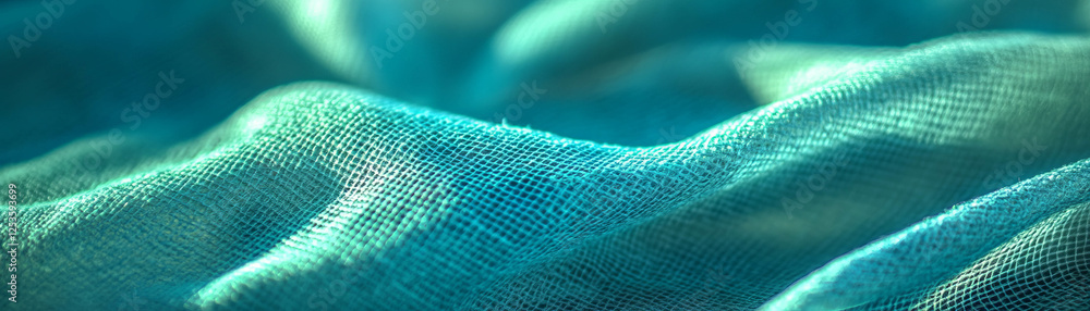 Poster texture details of loosely woven fabric showcasing varied patterns in bright background