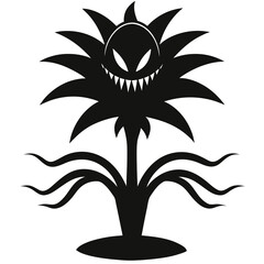silhouette vector of hybrid alien plant