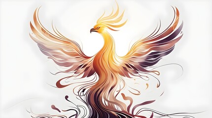 Naklejka premium Phoenix Reborn: Abstract Symbol of Transformation