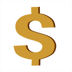 Naklejka premium Dollar sign icon template. gold color dollar vector illustration.